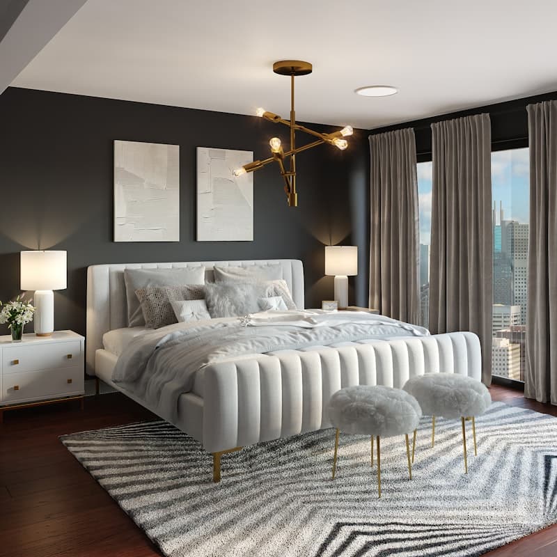 Modern bedroom with comfortable mattress